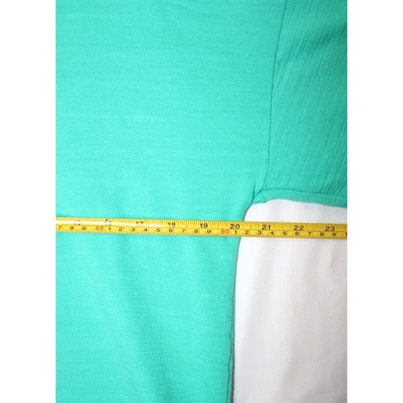 T By Talbots Long Sleeve Shirt Top Women's Teal Stretch Casual Beach UPF 50 Med - Picture 8 of 10